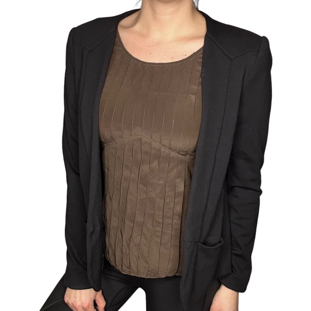 Theory Open Front Black Work Blazer 8